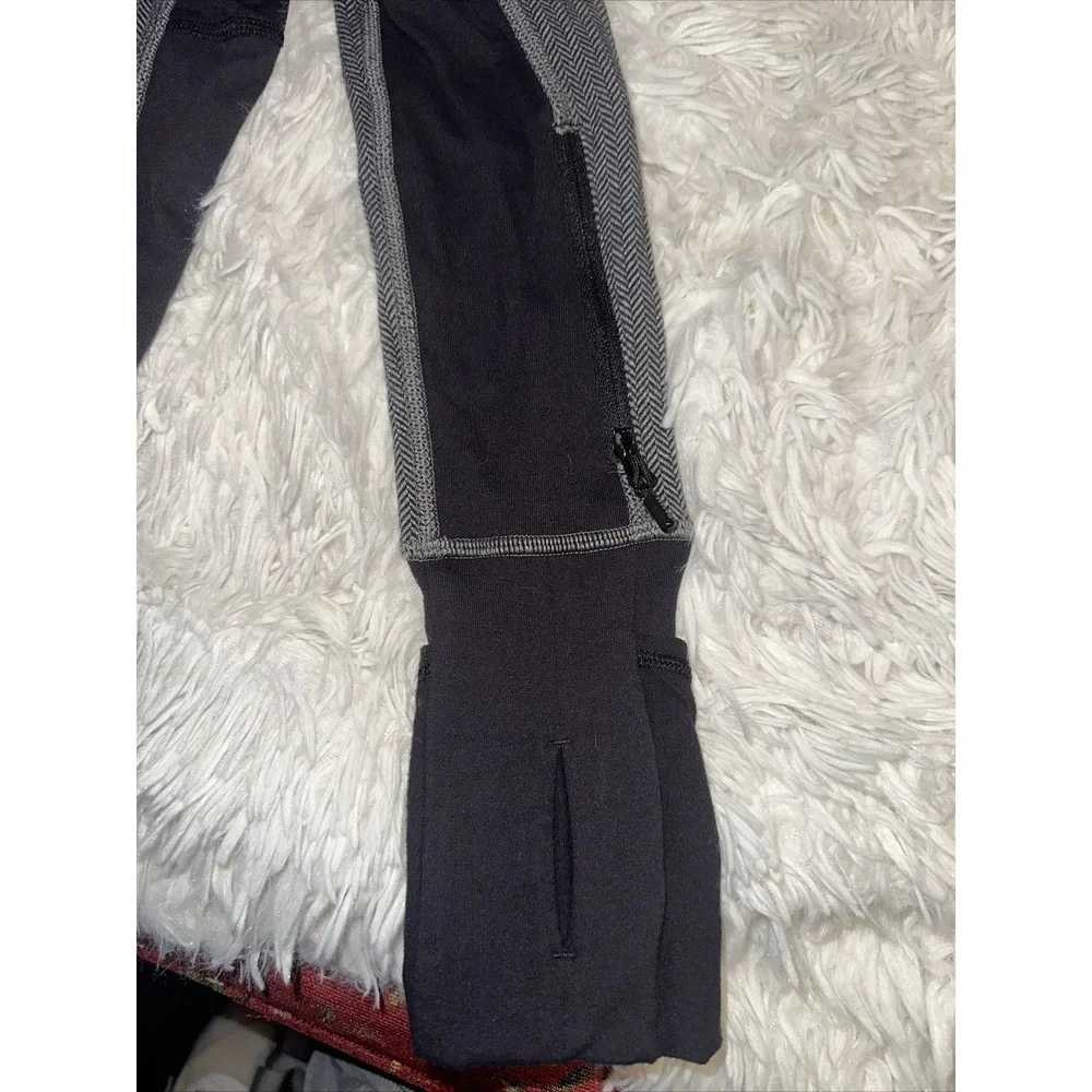 Ivivva by LULULEMON  Quarter Zip Jacket 69918 Size 14 Black & Gray (#1)